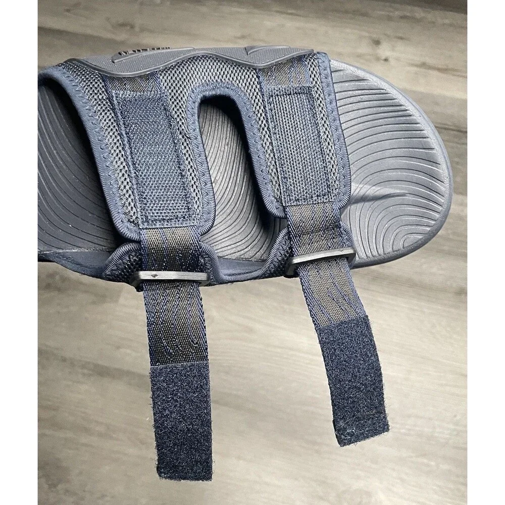 KuaiLu Mens Orthotic Sports Slide Sandals Adjustable Straps Blue Size 12